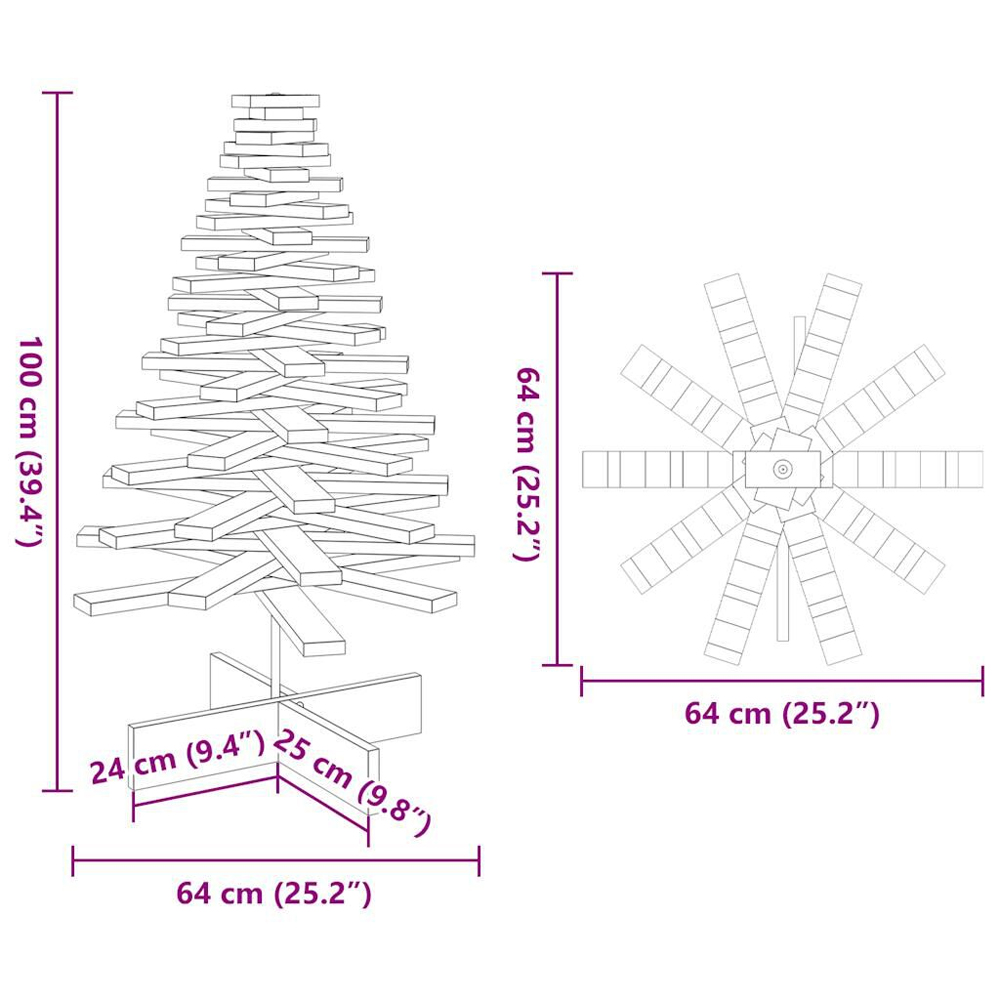 Aurelia 100cm Wooden Christmas Tree - Brown