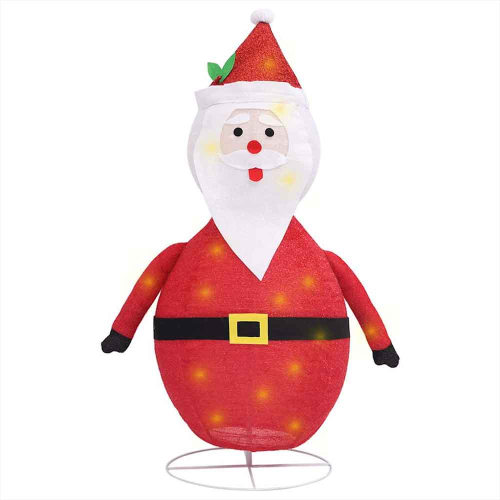 Aurelia 120cm Fabric Decorative Christmas Santa Claus With LED - White And Red