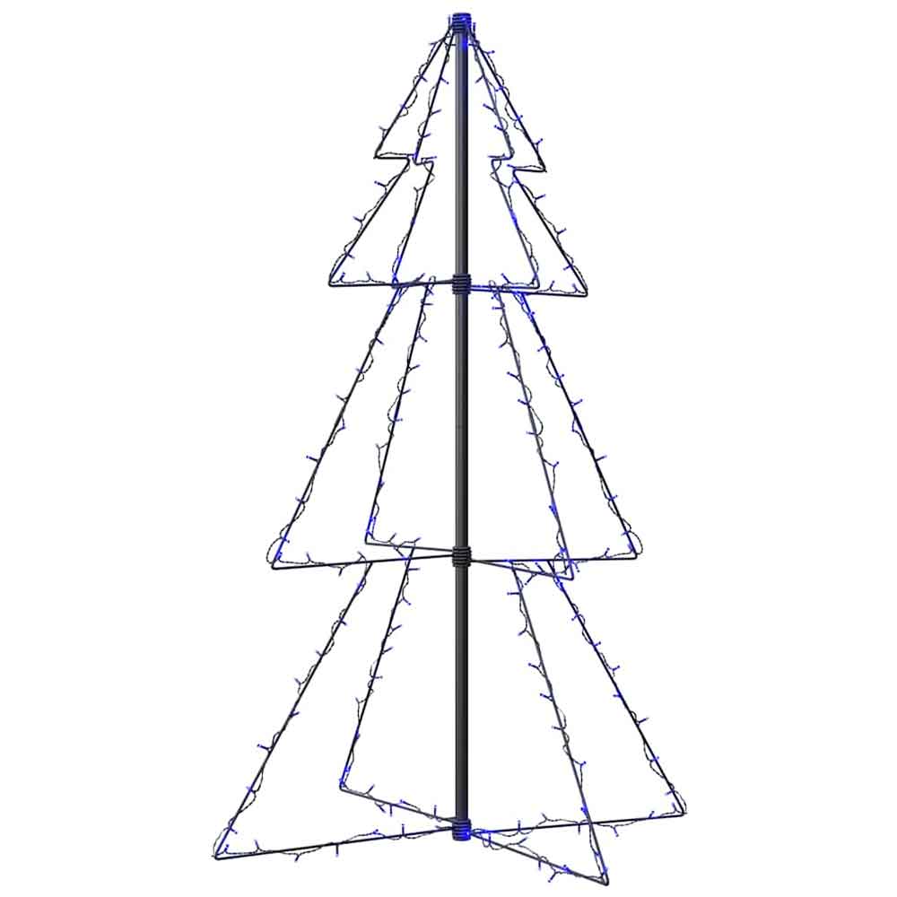Aurelia 120cm Metal Christmas Cone Tree With 160 LEDs - Blue
