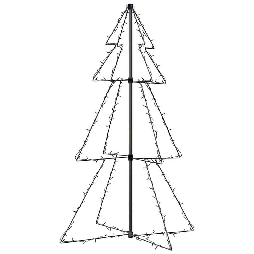 Aurelia 120cm Metal Christmas Cone Tree With 160 LEDs - Blue