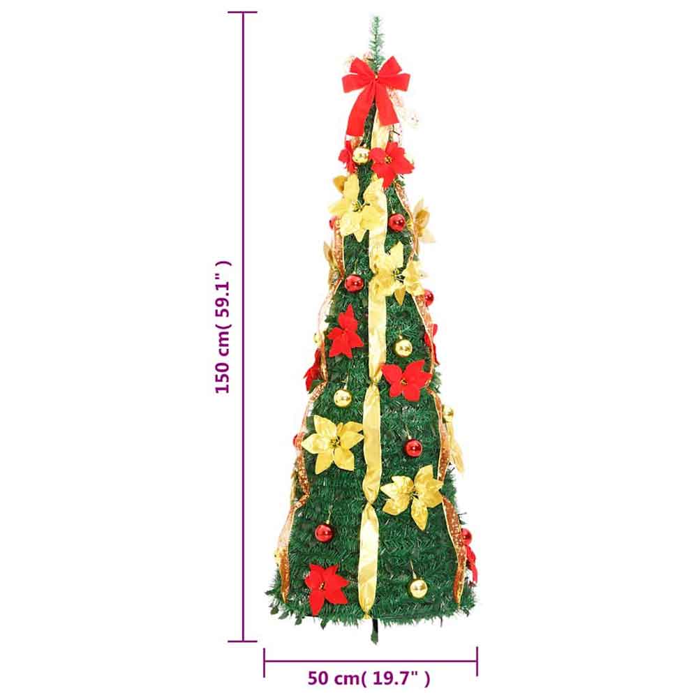 Aurelia 150cm Artificial Christmas Tree With 100 LEDs - Multicolour