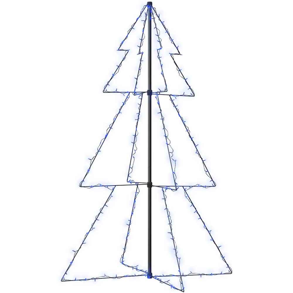 Aurelia 150cm Metal Christmas Cone Tree With 200 LEDs - Blue