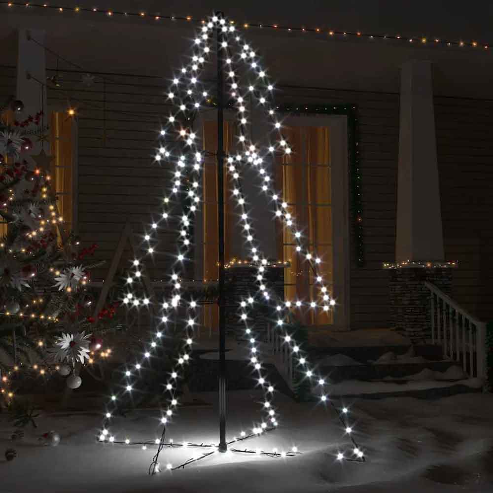 Aurelia 150cm Metal Christmas Cone Tree With 200 LEDs - Cold White