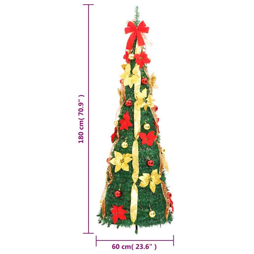 Aurelia 180cm Artificial Christmas Tree With 150 LEDs - Multicolour