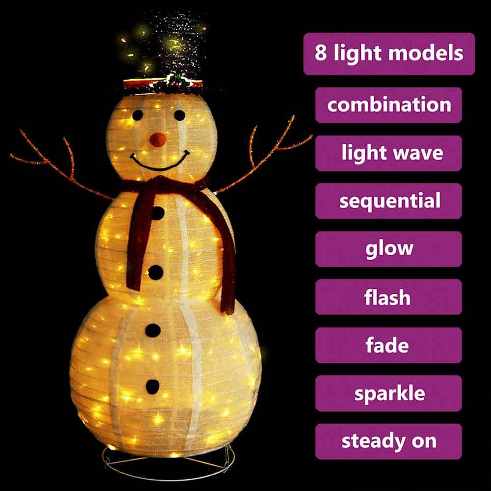 Aurelia 180cm Fabric Decorative Christmas Snowman With LED - White And Red