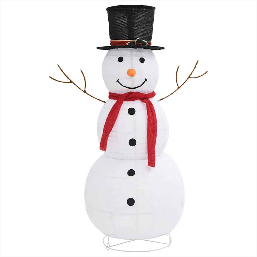 Aurelia 180cm Fabric Decorative Christmas Snowman With LED - White And Red