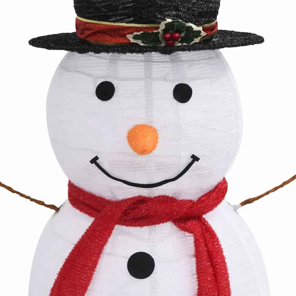 Aurelia 180cm Fabric Decorative Christmas Snowman With LED - White And Red