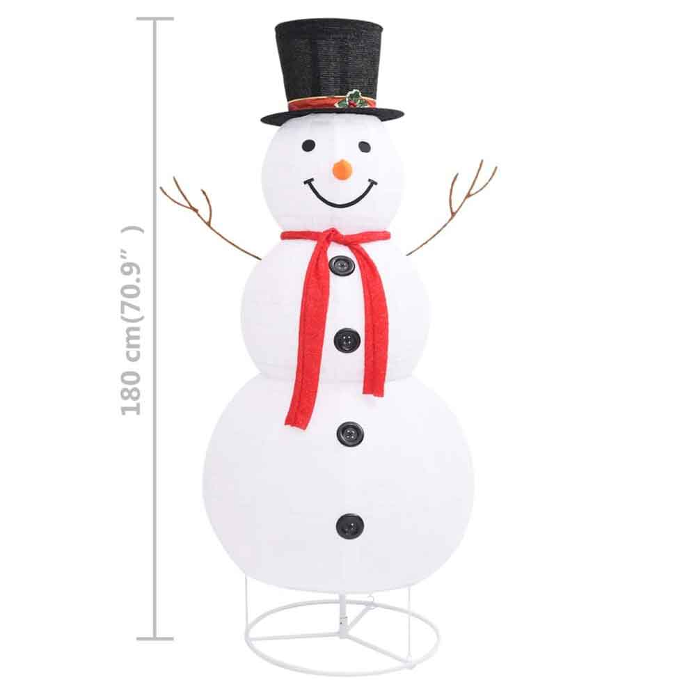 Aurelia 180cm Fabric Decorative Christmas Snowman With LED - White And Red