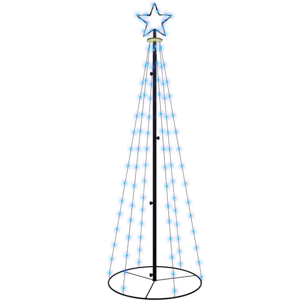 Aurelia 180cm Metal Christmas Cone Tree With 108 LEDs - Blue