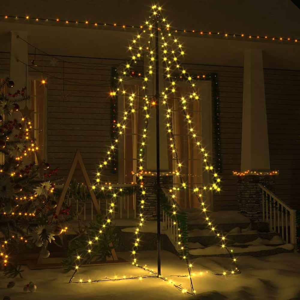 Aurelia 180cm Metal Christmas Cone Tree With 240 LEDs - Warm White