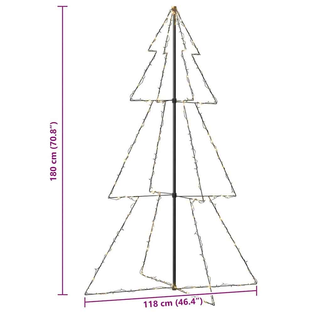 Aurelia 180cm Metal Christmas Cone Tree With 240 LEDs - Warm White