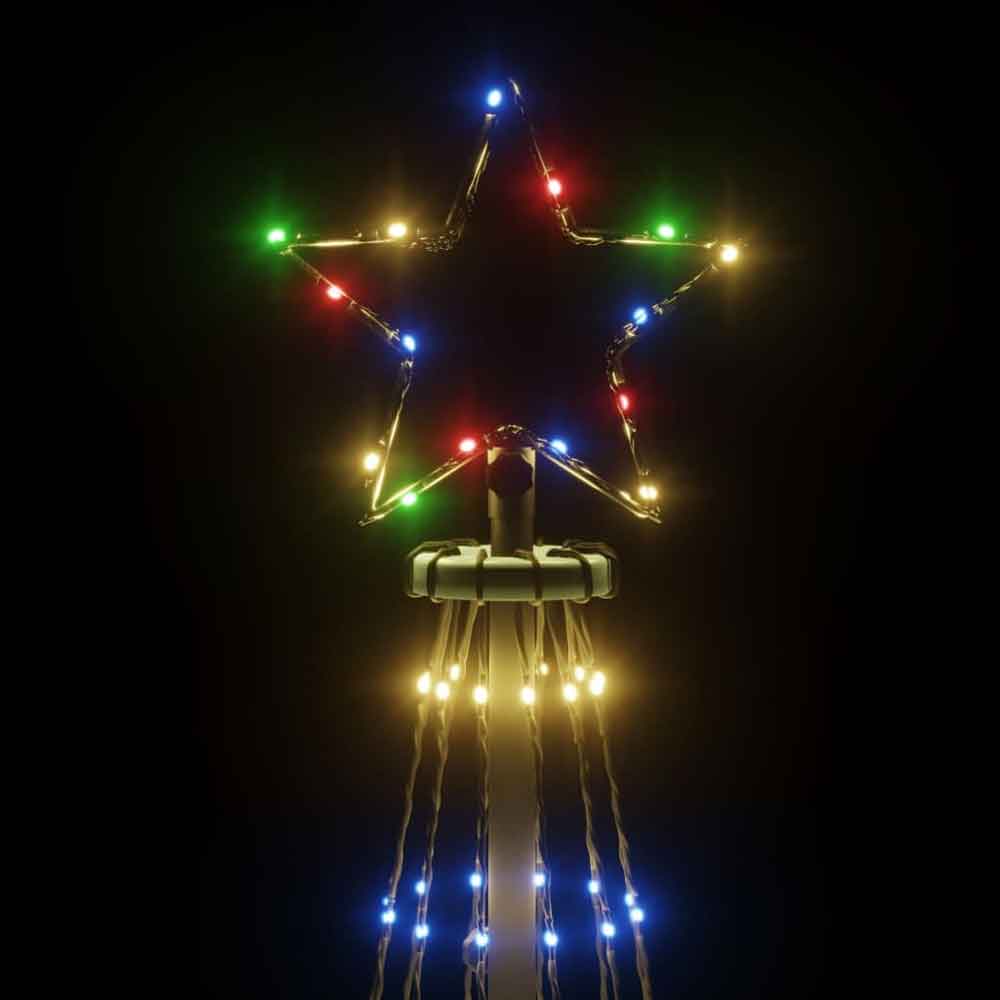 Aurelia 180cm Metal Christmas Tree With 108 LEDs - Multicolour