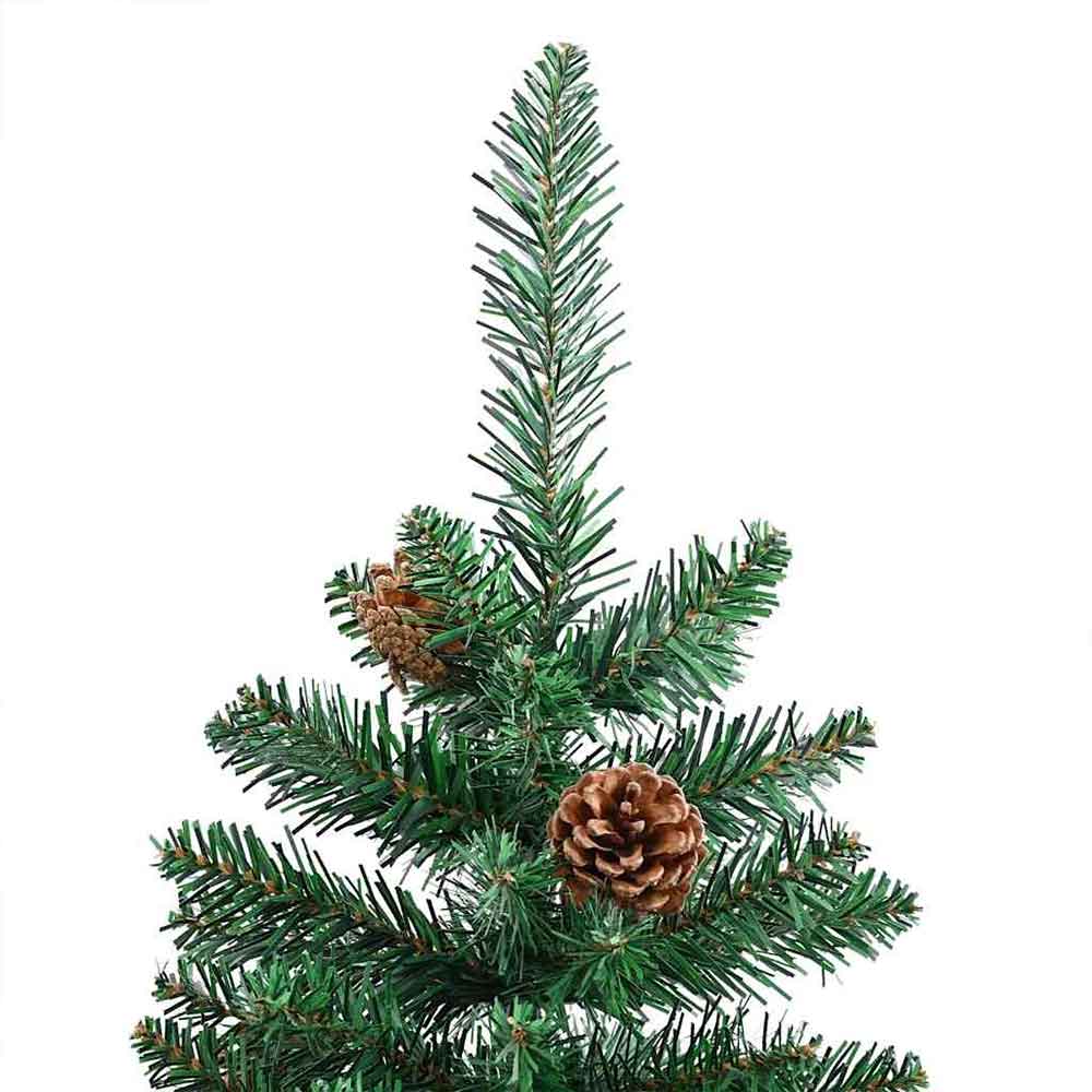 Aurelia 180cm PVC Christmas Tree With Real Wood and Cones - Green