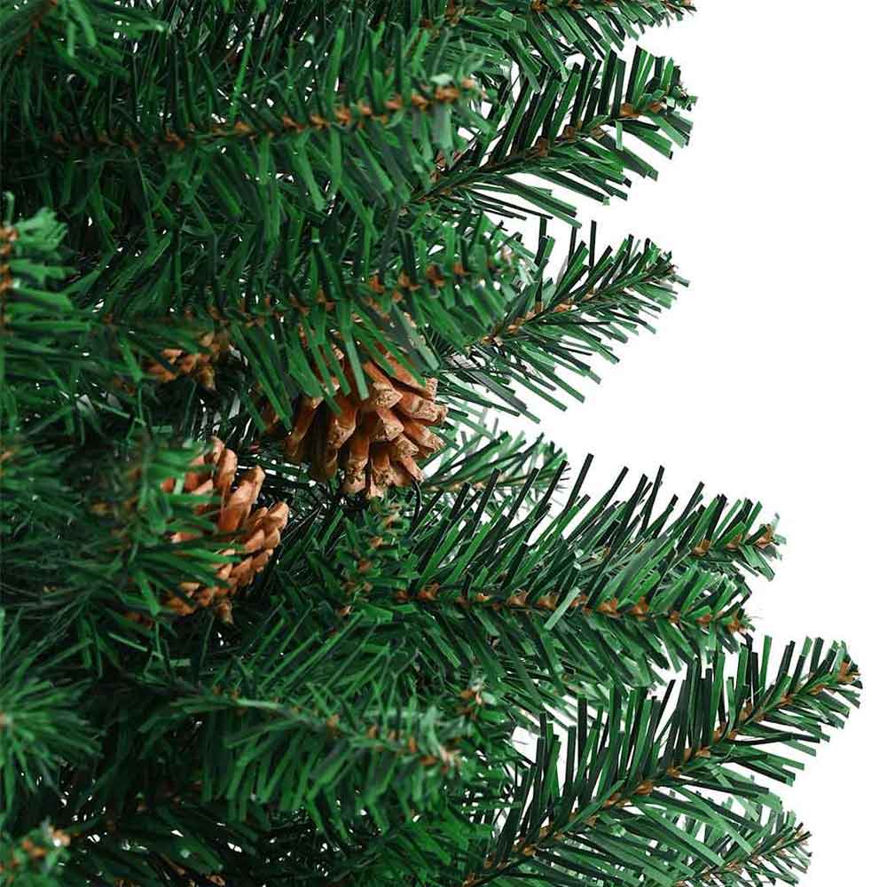 Aurelia 180cm PVC Christmas Tree With Real Wood and Cones - Green