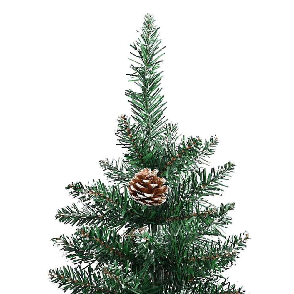 Aurelia 180cm PVC Christmas Tree With Real Wood and Snow - Green