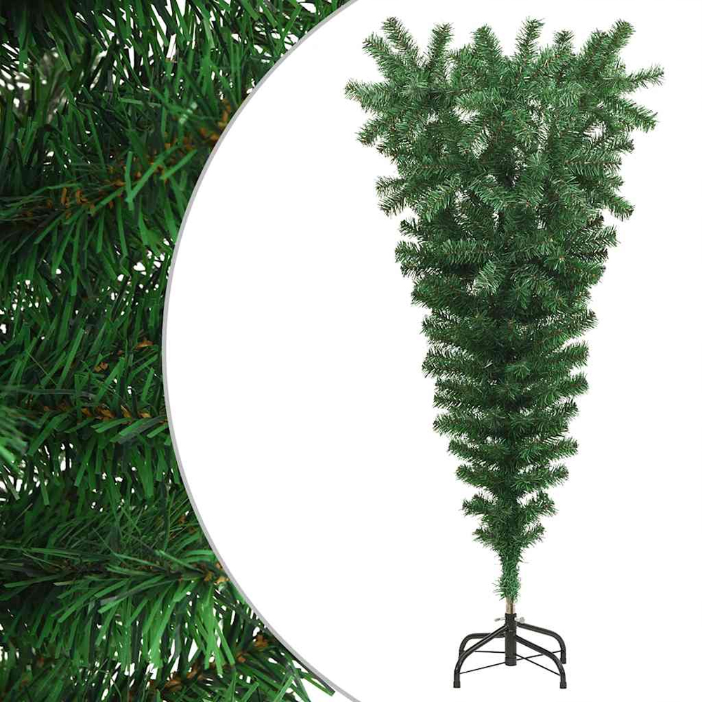 Aurelia 180cm PVC Upside-down Artificial Christmas With Stand - Green