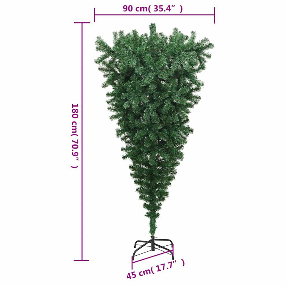 Aurelia 180cm PVC Upside-down Artificial Christmas With Stand - Green