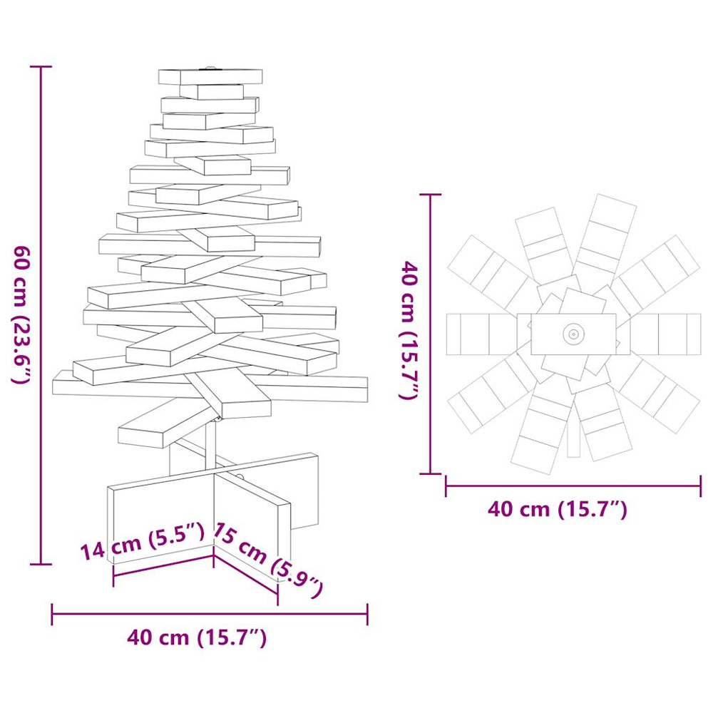 Aurelia 60cm Wooden Christmas Tree - Brown