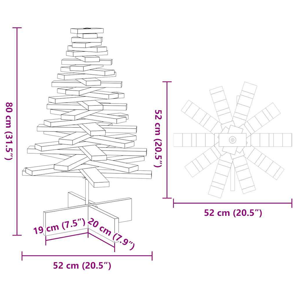Aurelia 80cm Wooden Christmas Tree - White
