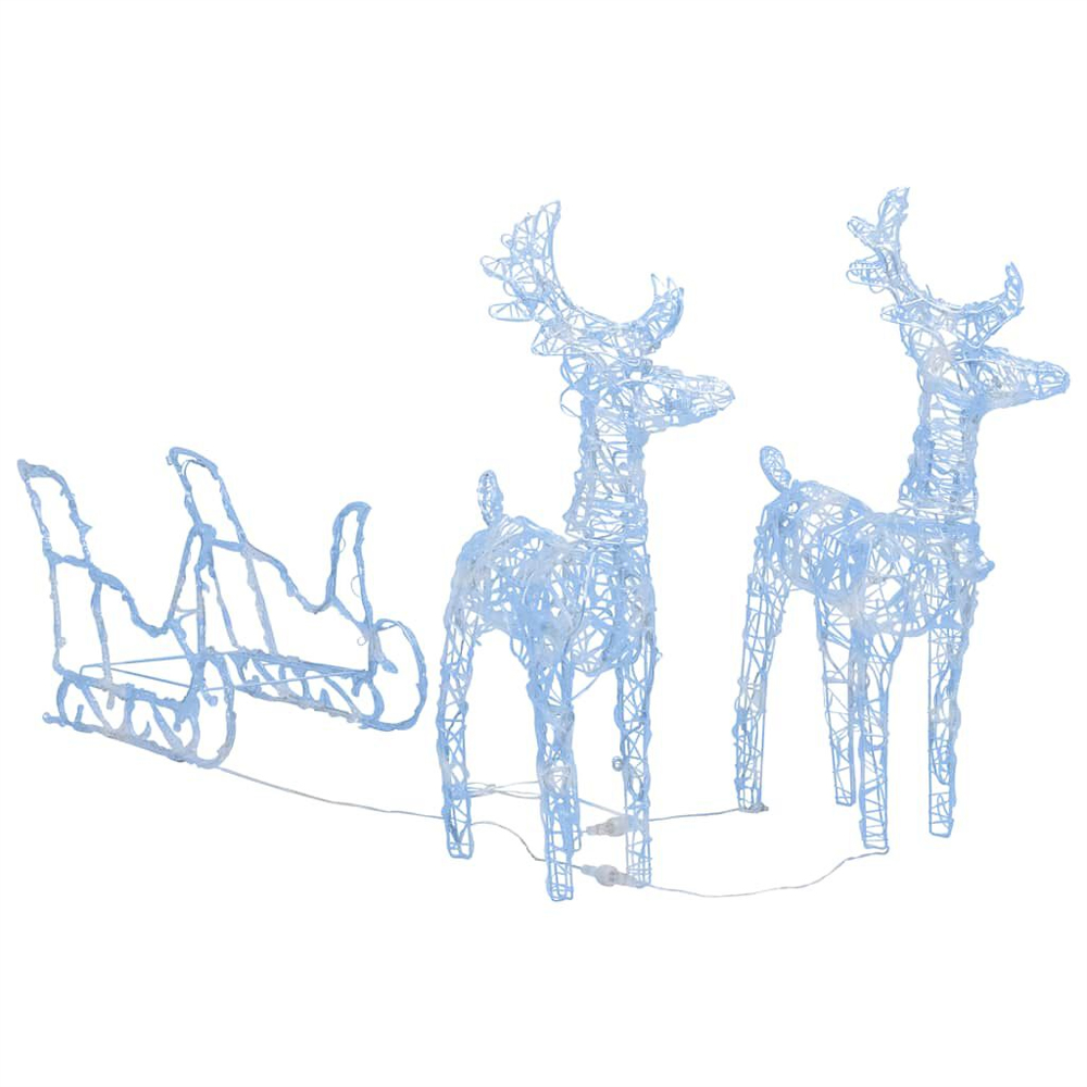Aurelia Acrylic 2pcs Reindeers and Sleigh Christmas Decoration - Blue