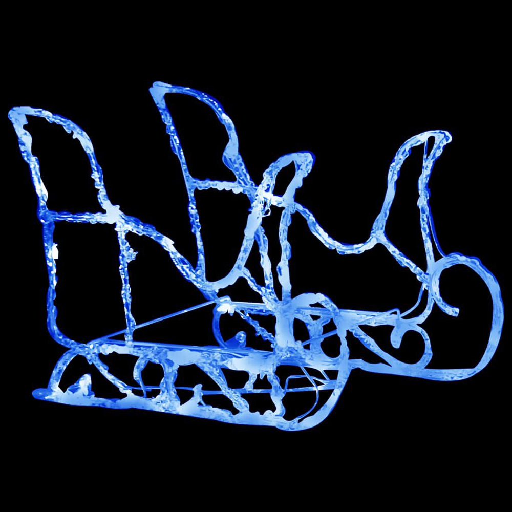 Aurelia Acrylic 2pcs Reindeers and Sleigh Christmas Decoration - Blue