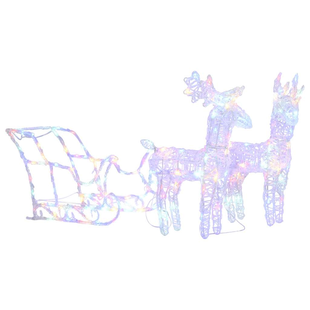Aurelia Acrylic 2pcs Reindeers and Sleigh Christmas Decoration - Multicolour