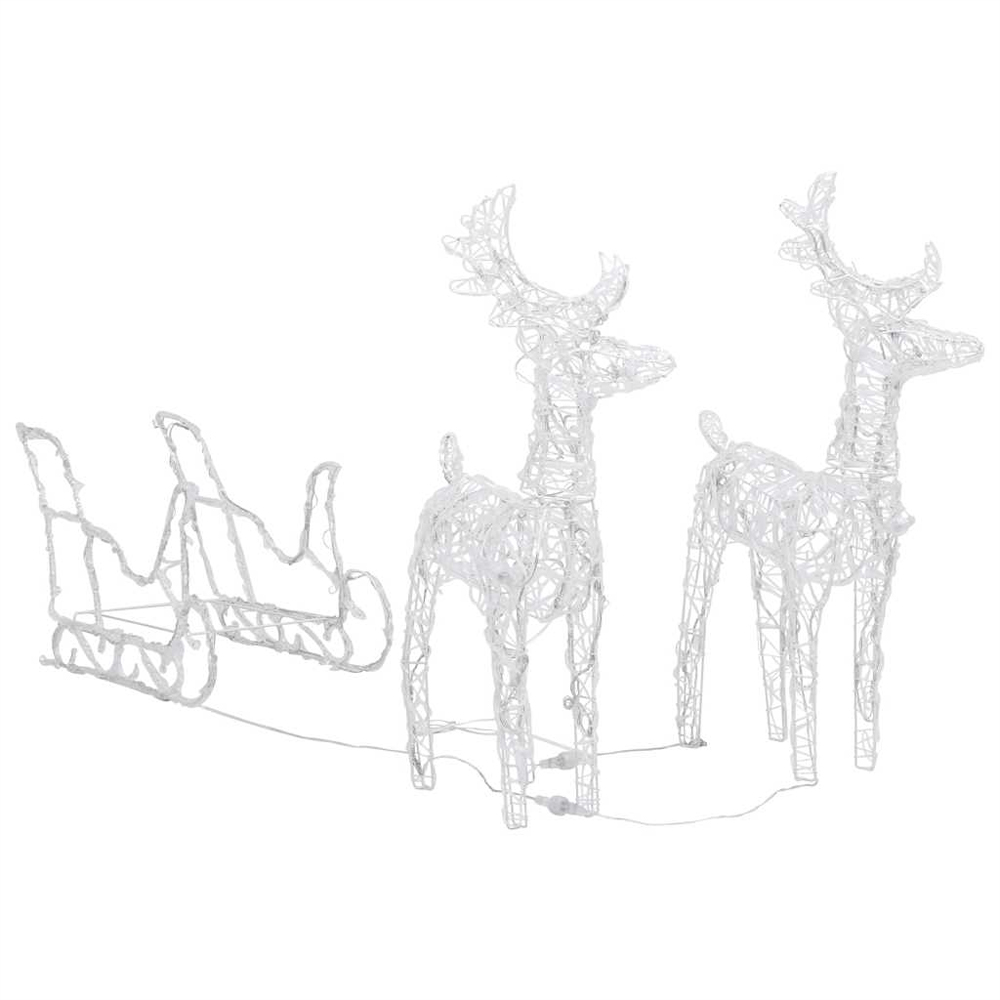 Aurelia Acrylic 2pcs Reindeers and Sleigh Christmas Decoration - Multicolour