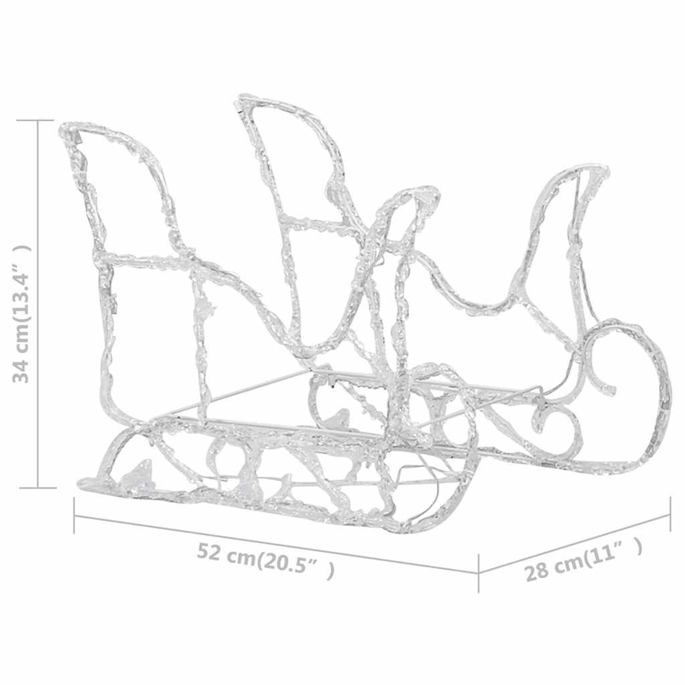 Aurelia Acrylic 2pcs Reindeers and Sleigh Christmas Decoration - Multicolour