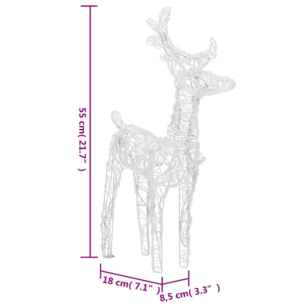 Aurelia Acrylic 2pcs Reindeers and Sleigh Christmas Decoration - Multicolour