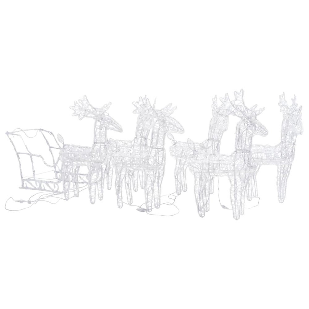 Aurelia Acrylic 6pcs Reindeers and Sleigh Christmas Decoration - Blue