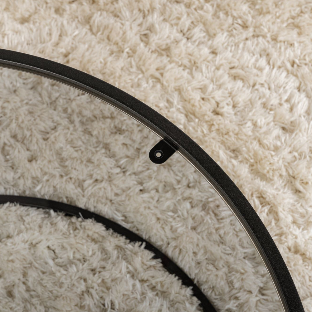 Aureo Grey Tempered Glass Coffee Table with Black Metal Frame