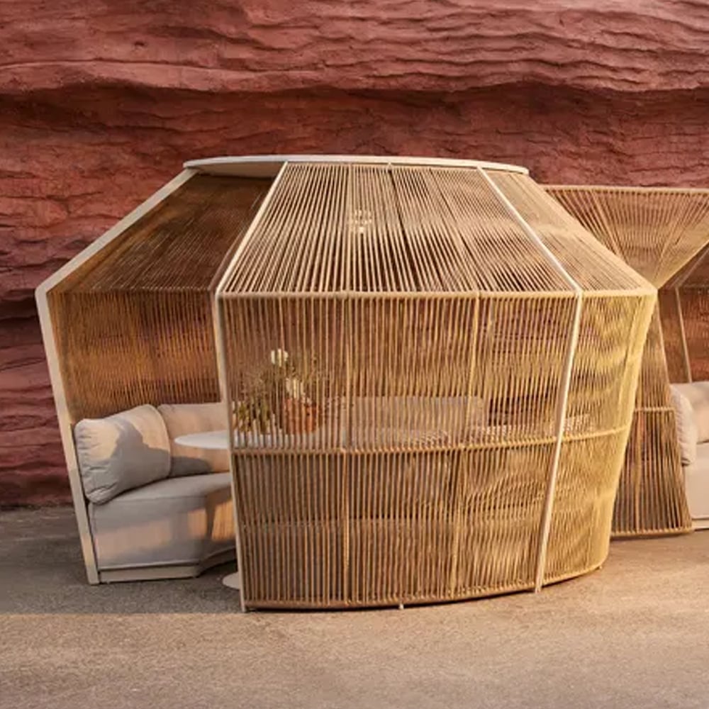 Aurora Aluminium Garden Seater Pod In White And Ivory