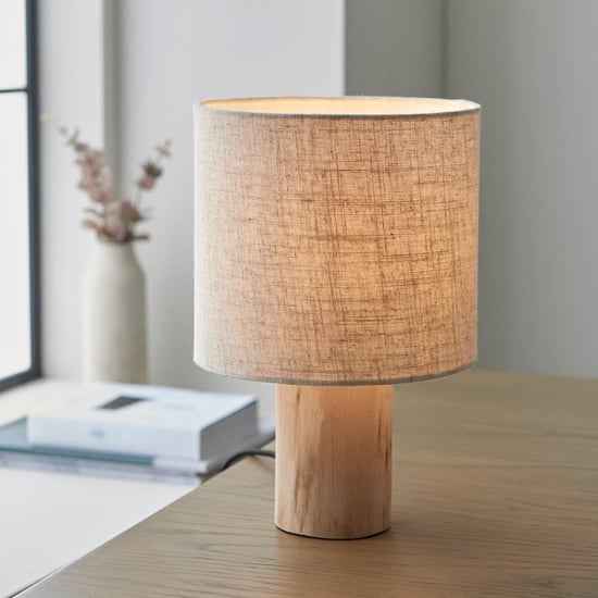 Photo of Aurora durban natural cylinder shade table lamp in natural