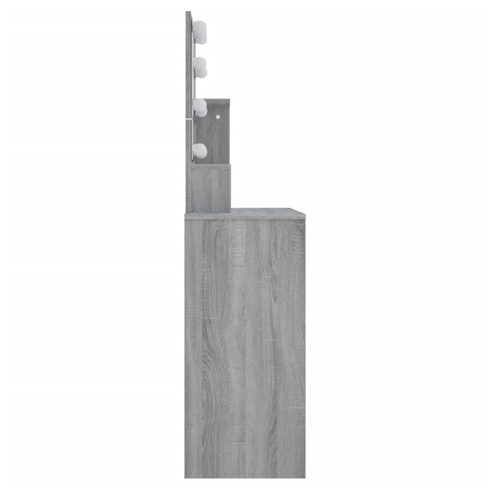 Aurora Wooden Dressing Table In Grey Sonoma With LED Lights