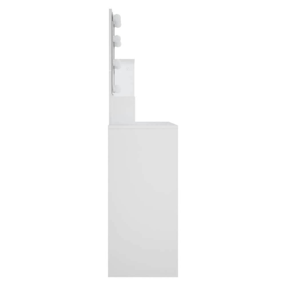 Aurora Wooden Dressing Table In White With LED Lights