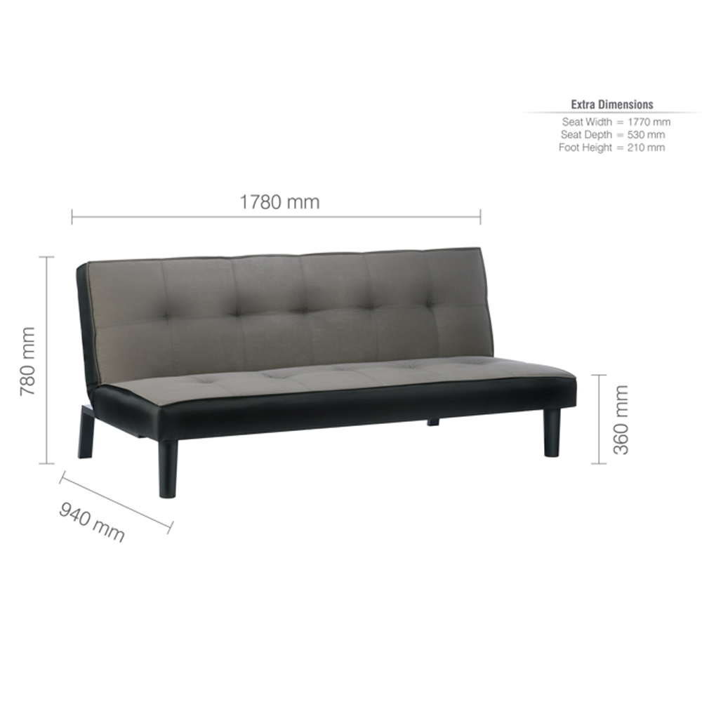 Aurorae Fabric Sofa Bed In Grey