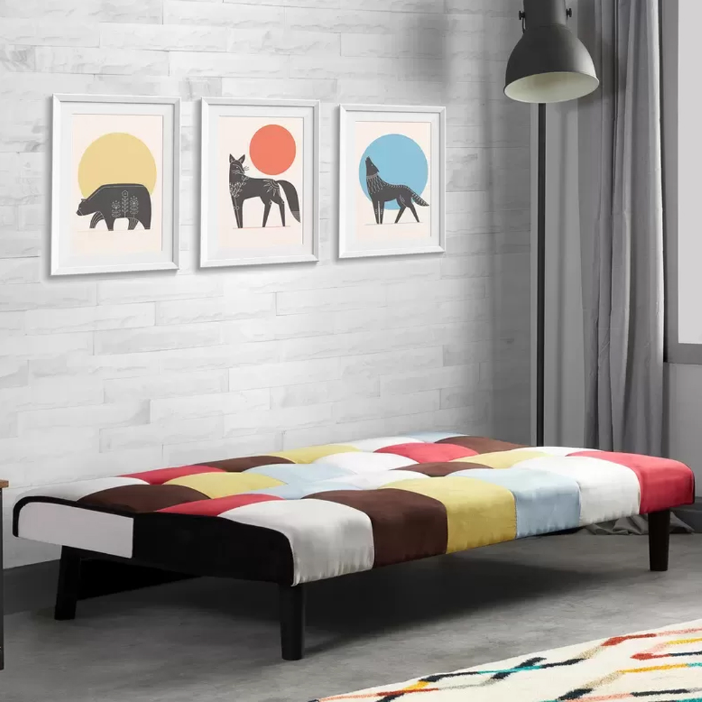Aurorae Fabric Sofa Bed In Multicoloured