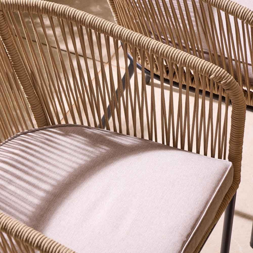 Aurum Wooden Garden 4 Seater Dining Set in Natural and Black