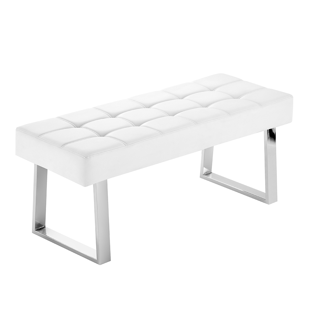Austin Large Faux Leather Dining Bench In White
