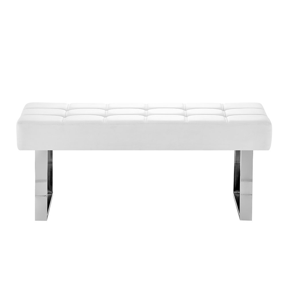 Austin Large Faux Leather Dining Bench In White