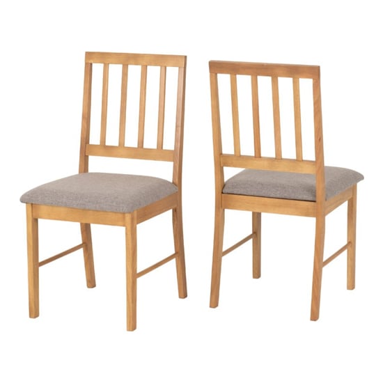 Product photograph of Alcudia Oak Effect Wooden Dining Chairs In Pair from Furniture in Fashion