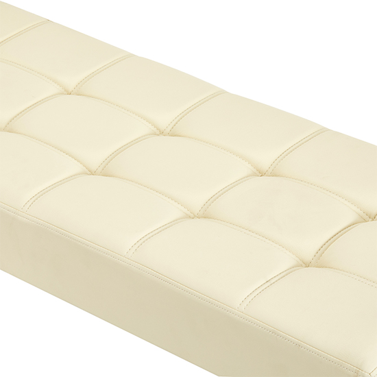 Austin Small Faux Leather Dining Bench In Cream