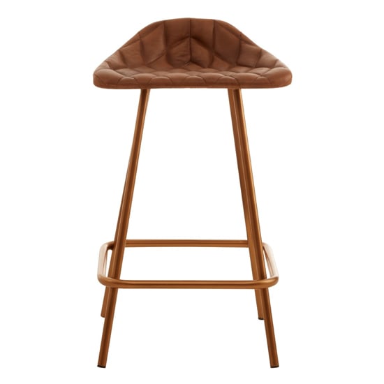Australis Cubic Base Faux Leather Bar Stool In Brown
