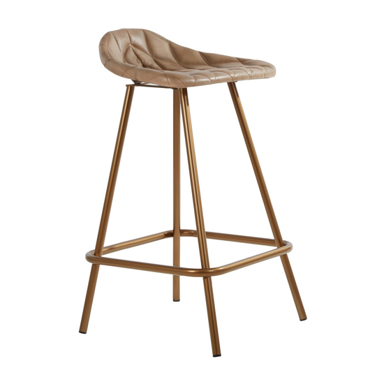Australis Cubic Base Faux Leather Bar Stool In Grey_2