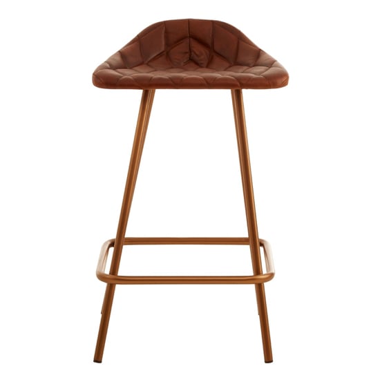 Australis Cubic Base Faux Leather Bar Stool In Tan