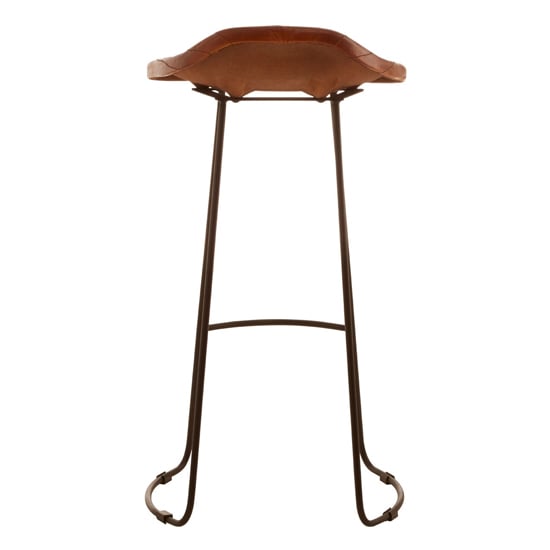 Australis Tan Leather Bar Stool With Iron Sled Base Furniture in Fashion