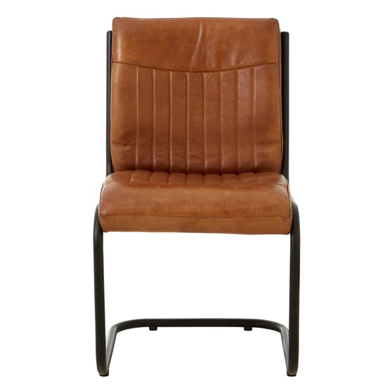 Australis Light Brown Faux Leather Dining Chairs In Pair_3