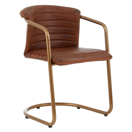 Australis Tan Faux Leather Curved Dining Chairs In Pair_2