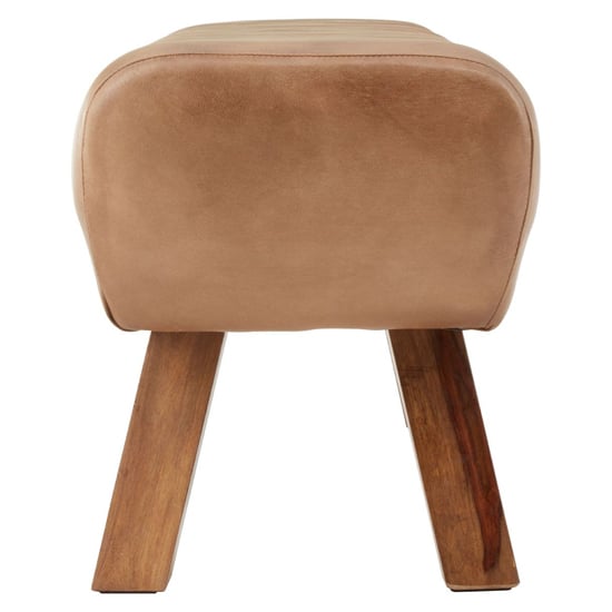 Australis Upholstered Brown Leather Gym Stool With Wooden Legs_3