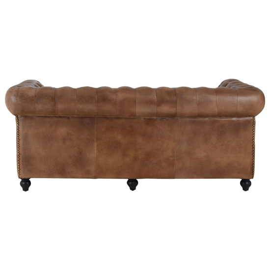 Australis Upholstered Leather 3 Seater Sofa In Brown_4